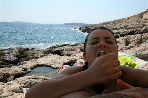 Greek Cuckold Slut Irina Public Blowjob By The Sea Adult Photos