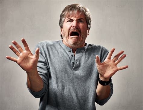 Scared Man Face Stock Photo Image Of Casual Frustration 88012272
