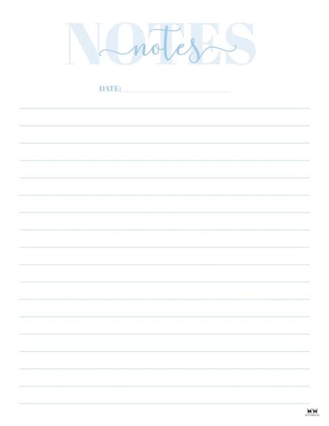 Note Pages Templates Free Printables Printabulk