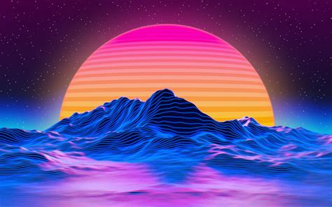 2560x1600 Retro Big Sunset 5k Wallpaper 2560x1600 Resolution Hd 4k Wallpapers Images Backgrounds