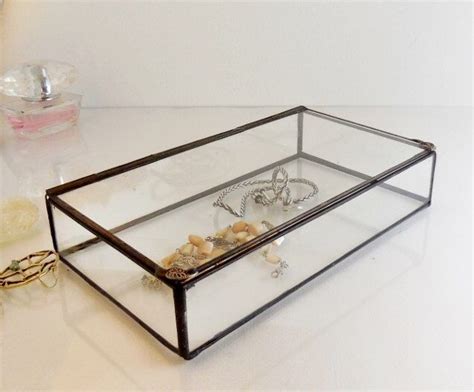 Glass Display Box Glass Jewelry Box Wedding Display Box Clear Glass Jewelry Box By