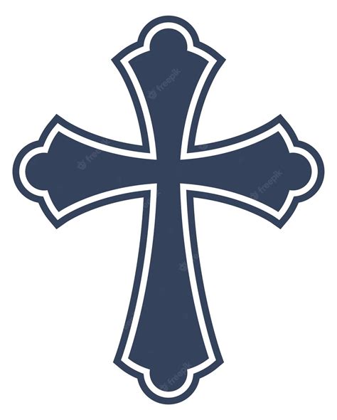 Premium Vector Religious Cross Icon Faith Symbol Christian Sign