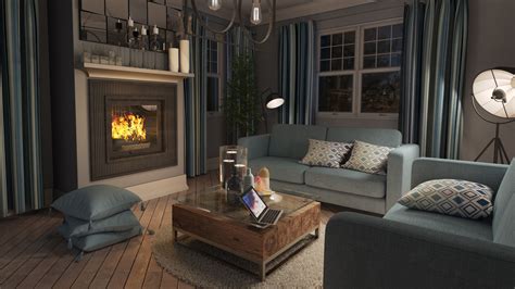 Warm And Cozy Living Room Interior From Cgaxis Rendered In Keyshot By