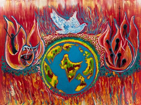 World Peace Abstract Oil Painting Unity In Colours Fight Etsy