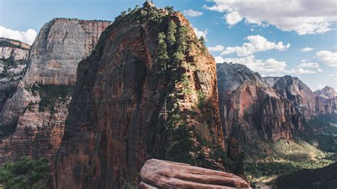 Desktop Wallpaper Rocky Mountains Cliffs Nature 5k Hd Image