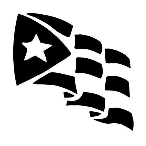 Puerto Rico Flag Svg Black