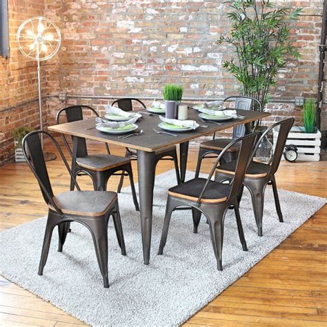 Bring The Industrial Trend Into Your Dining Space With The 7 Piece