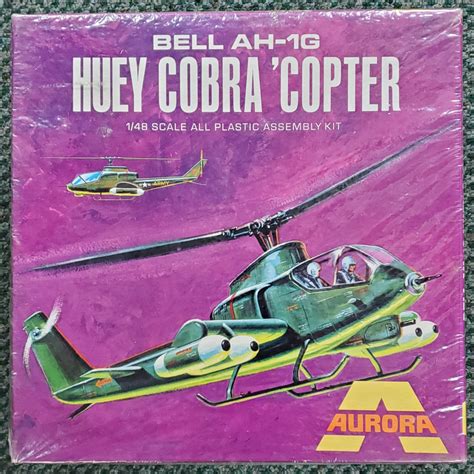 1969 Aurora 148 Scale Bell Ah 1g Huey Cobra ‘copter Model Kit Factory