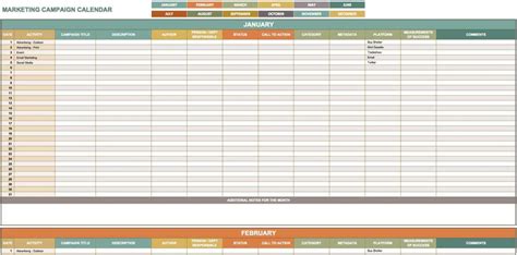 Campaign Calendar Template Excel