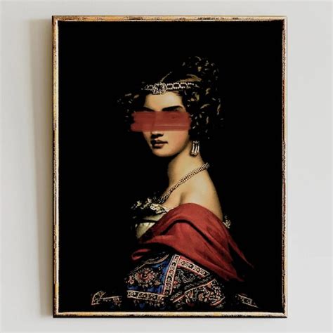 Collage Art Antique Altered Oil Painting Portrait Downloadable Etsy