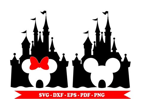 Disney Castle Svg Mickey Mouse Minnie Mouse Svg To Svg Eps Dxf