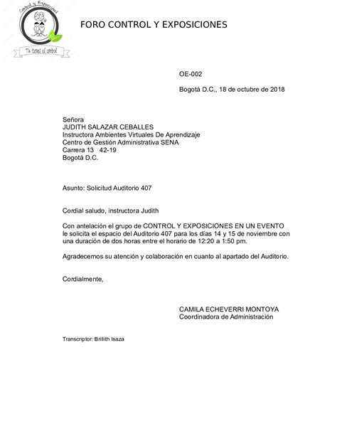 Ejemplo De Carta Para Pedir Colaboracion Assistente Administrativo