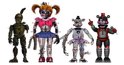 Ffps Redesigned Scrapped Animatronics Edits By Goldenrichard93 On