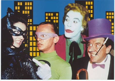 Lee Meriwether Catwoman Frank Gorshin Riddler Cesar Romero Joker And Burgess Meredith