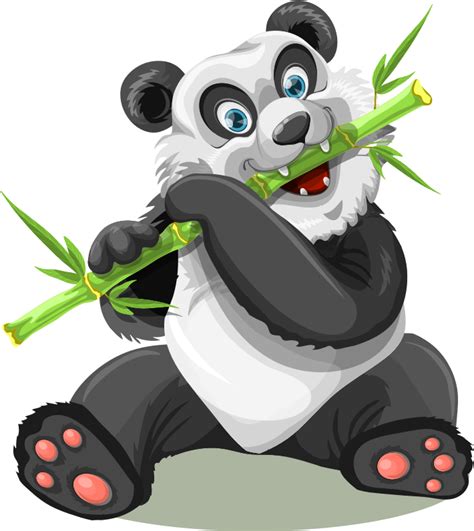 Panda Eating Bamboo Openclipart