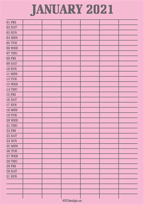 monthly calendars planners printable  pink