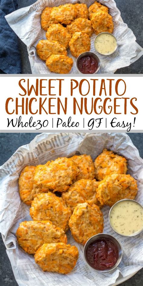 They are easy to make and whole30 compliant. Sweet Potato Chicken Nuggets: Whole30, Paleo, Gluten-Free ...