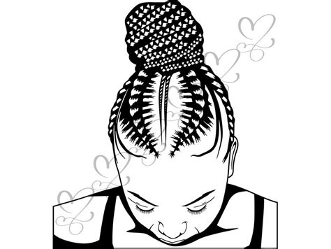Black Woman Svg Braids Dreads Hairstyle Beauty Salon Logo Etsy