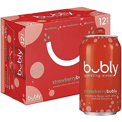 Bubly Sparkling Water Strawberry 12 Fl Oz Cans 12 Pack