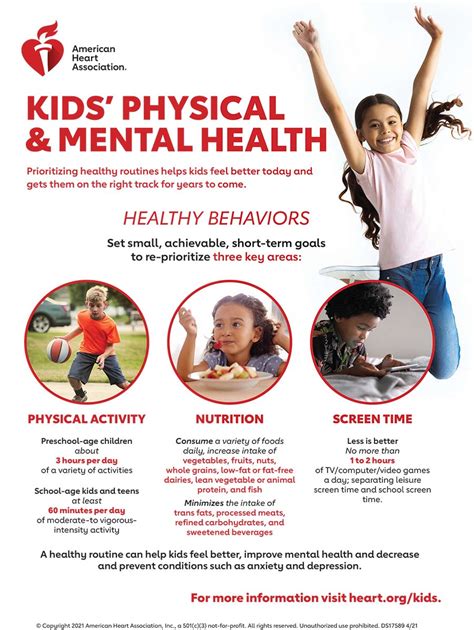 Kids Physical And Mental Health Infographic American Heart Association