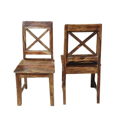 Dallas Ranch Solid Wood X Back Dining Chair Set Of 2