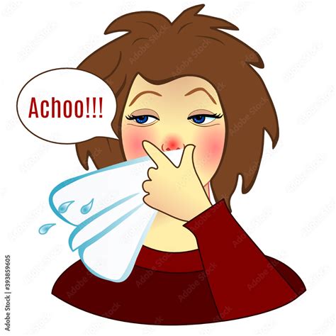 Emoji Woman Says Achoo Sneezes Her Snots Or Blows Her Nose Using A