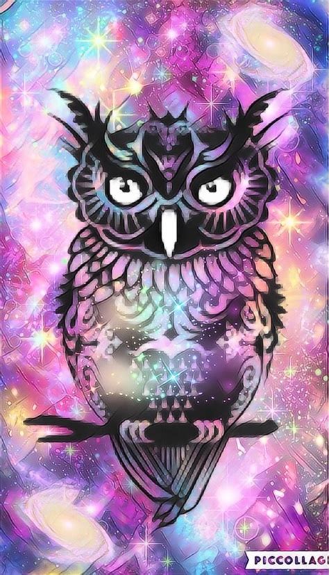 Owl Hipster Galaxy By Rose Cocoppa Wallpaper Digital Wallpaper Galaxy