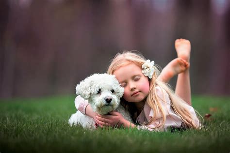 Little Girl And Her Dog By Egle Ruth