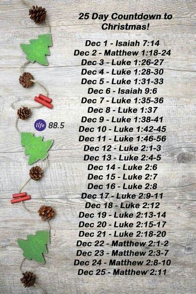 25 Day Christmas Count Down Christmas Story Bible Christmas Bible
