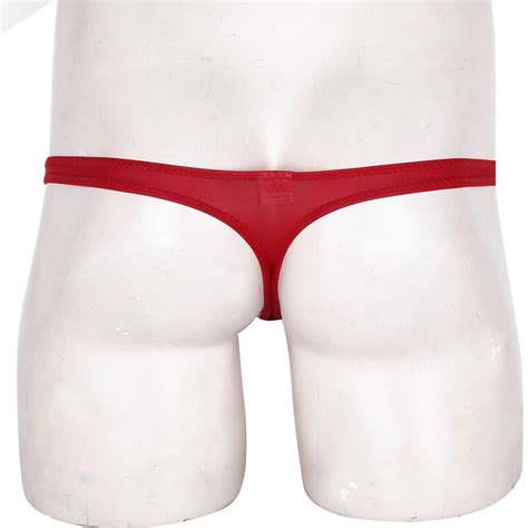 Sexy Mens Mesh Sheer Pouch T Back G String Briefs Micro Thong Bikinis