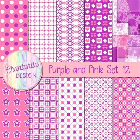 Free Purple And Pink Digital Papers With Patterned Designs