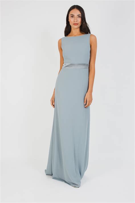 Tfnc Halannah Grey Blue Maxi Dress Tfnc Party Dresses