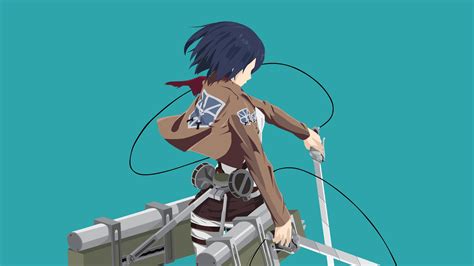 Download 3840x2160 Anime Girl Mikasa Ackerman Minimal 4k Wallpaper Uhd Wallpaper 16 9