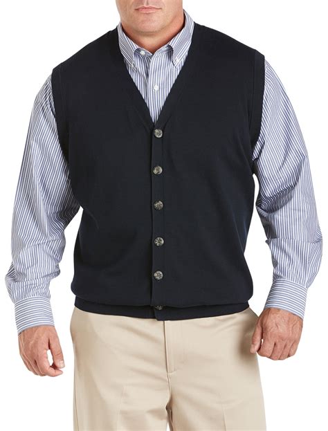 Oak Hill Men S Big And Tall Oak Hill Button Front Sweater Vest