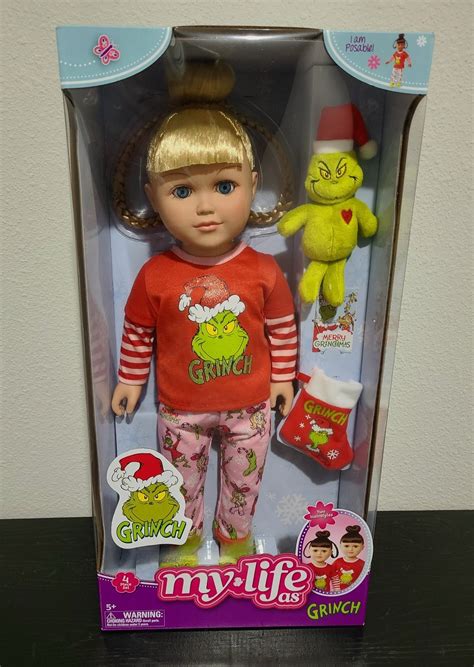 Mylife As Grinch Doll Blonde Cindy Lou Who W Light Up Grinch 65th F