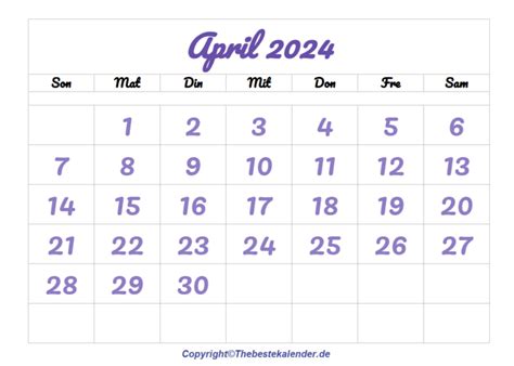 April 2024 Kalender The Beste Kalender
