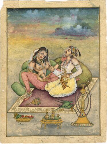Indian Erotic Art Of Mughal Era Hand Made Mughal Miniature Painting 7