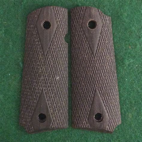 1911 Compact Officers Black G 10 Checkered Texas Grips