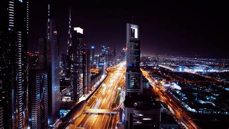 Download Wallpaper 1920x1080 Dubai United Arab Emirates Night City