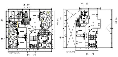 Housing Bungalow Drawings 2d View Cad Layout Plan Detailing In Autocad