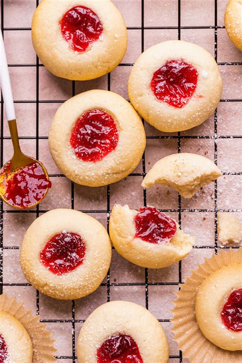 Jam Drop Shortbread Cookies • Olive And Mango Recipe Chewy Sugar