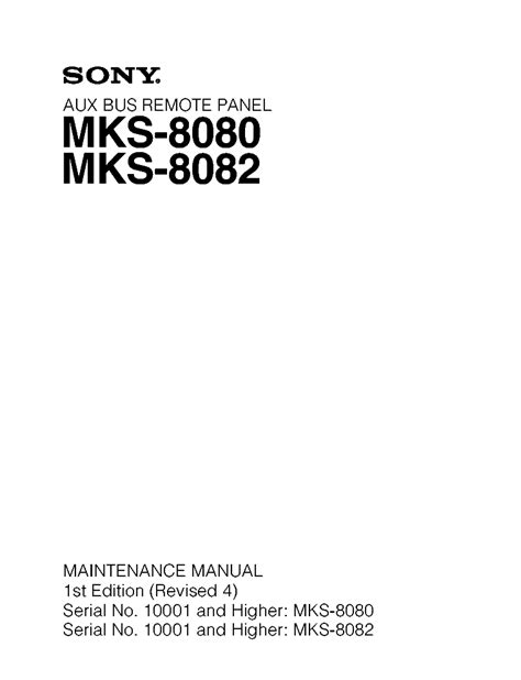 Sony Mks 8080 8082 1st Edition Rev4 Mm Service Manual Download