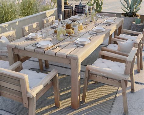 full size outdoor dining table and 8 chair set diy plans etsy
