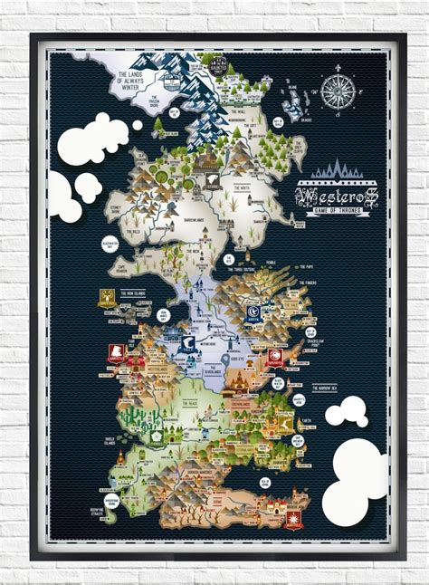 Game Of Thrones Westeros Map A1 Poster Etsy