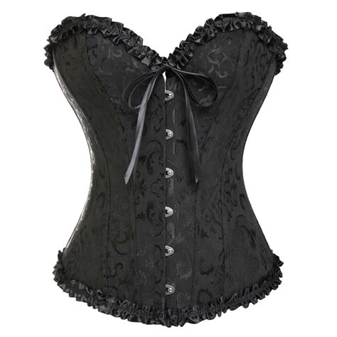 Women Steampunk Gothic Waist Trainer Corset Red Bow Satin Lace Up