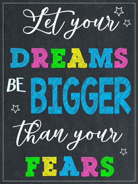 Let Your Dreams Be Bigger Than Your Fears Words Of Encouragement