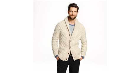 Jcrew Donegal Wool Cable Cardigan In Natural For Men Lyst
