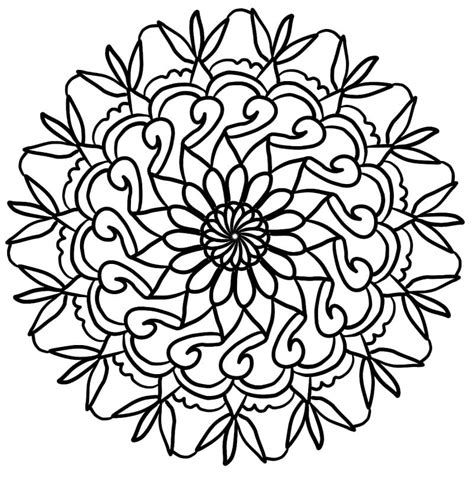 Dibujos De Mandala Flores 1 Para Colorear Para Colorear Pintar E