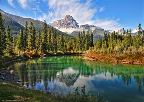 Скачать обои природа канада горы лес бесплатно для рабочего стола в