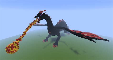 The ender dragon is a large dragon that breathes fire, spits fireballs, and can fly with great ease and maneuverability. Black/Red Dragon 3D Minecraft Map